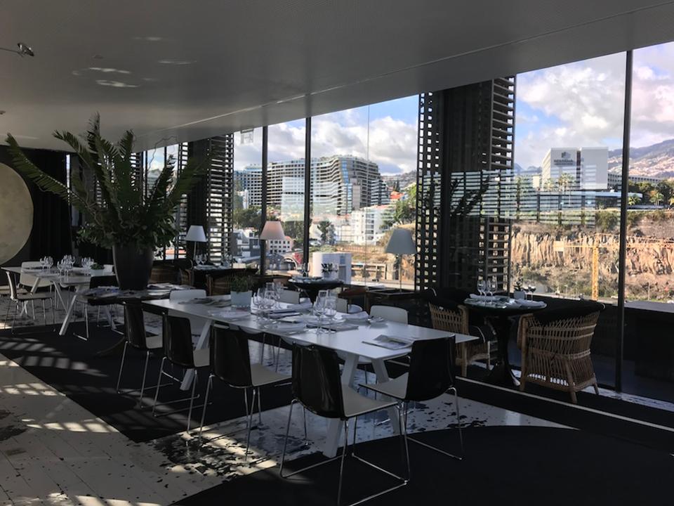 The restaurant at on the top floor of the Design Center.