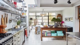 Eclectic kitchen-diner with industrial elements