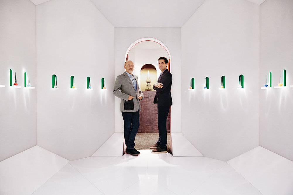 Image of Christain Louboutin and Pierre Yovanovitch in white space