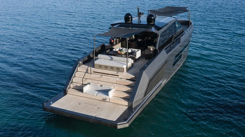 mazu's 82ft yacht combines an angular profile with cozy, home-like interiors designboom