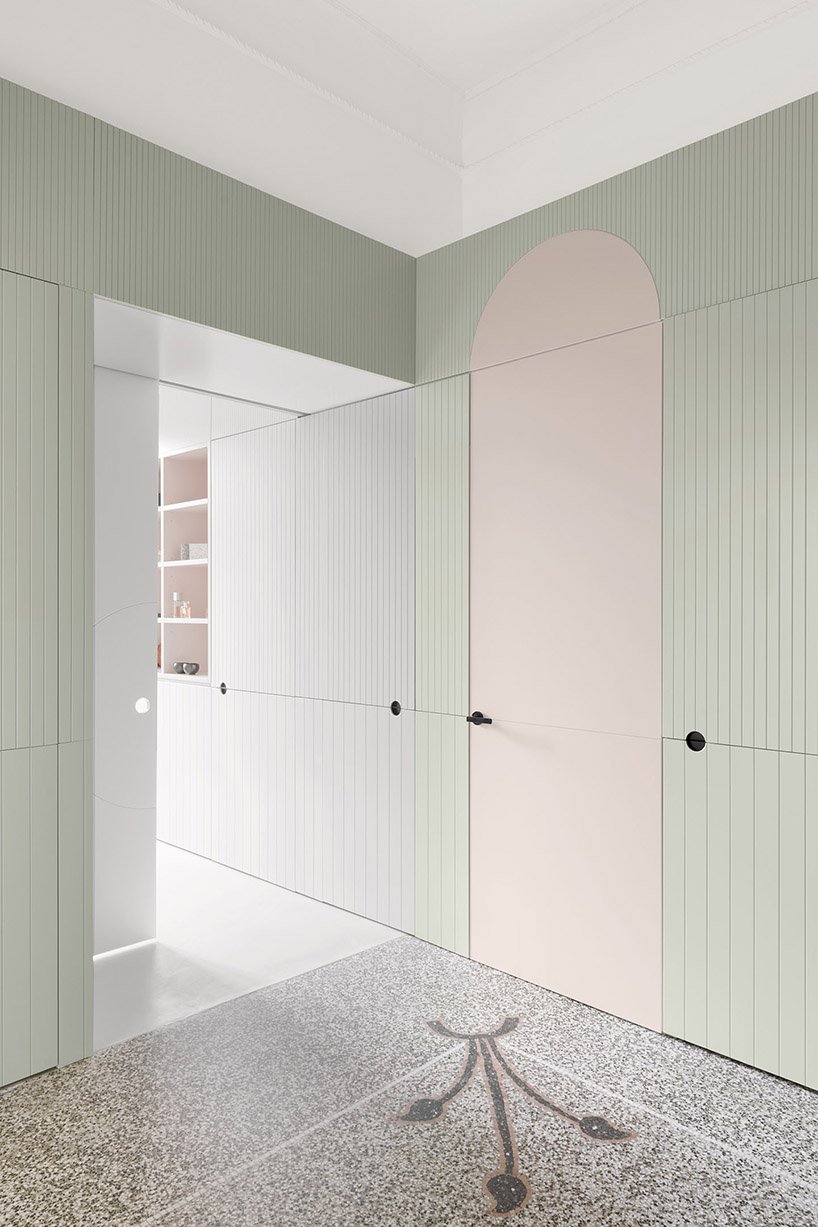 gosplan plans a bespoke vestibule at the core of this apartment in camogli designboom