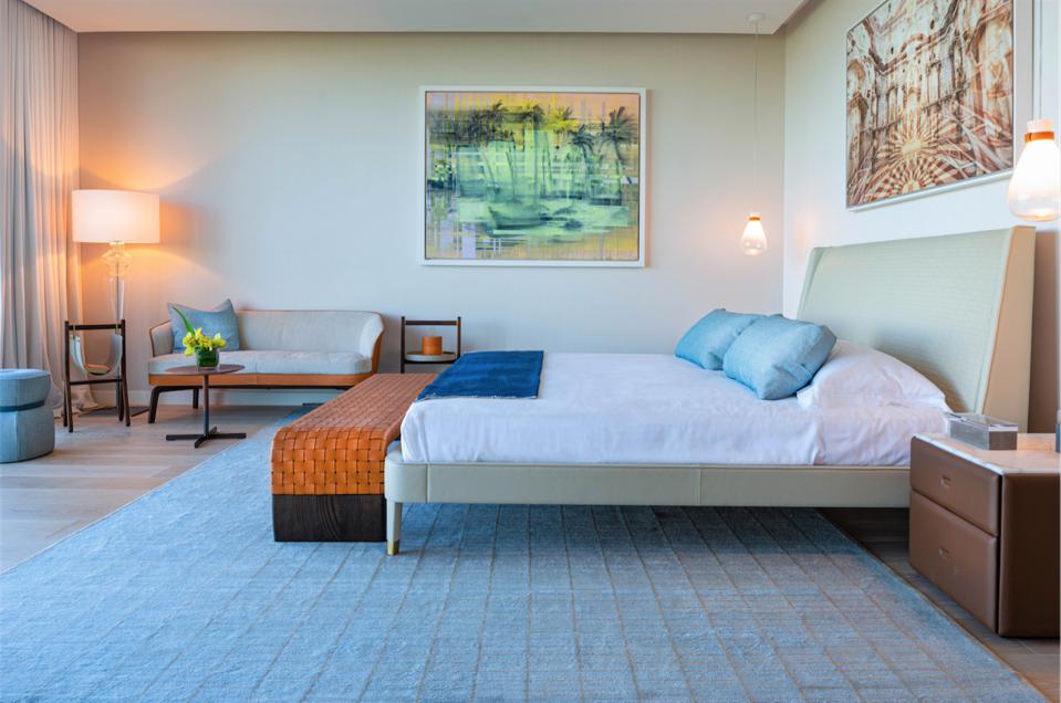 Poltrona Frau, Palazzo Della Luna, Miami, Fisher Island, leather, Italian, interior design, master bedroom